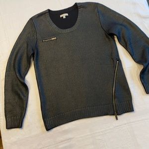 Calvin Klein cotton crew neck sweater. Gun metal black lustre fabric. Small.